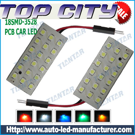 Topcity 18-SMD 3528 LED PCB Panel Lights, Dome Lights, Interior Panel Lights,Accent Lights - Car LED Interior Panel Lights